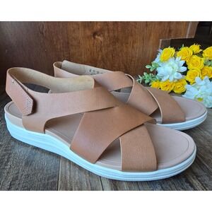 Dr Scholls Time Off Sea Sandal Women's Faux Leather Honey Size 8M